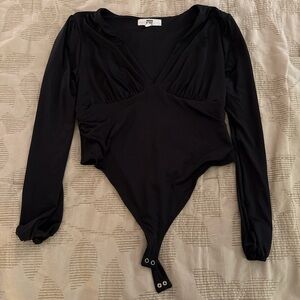 Elegant Black Long Sleeve Bodysuit